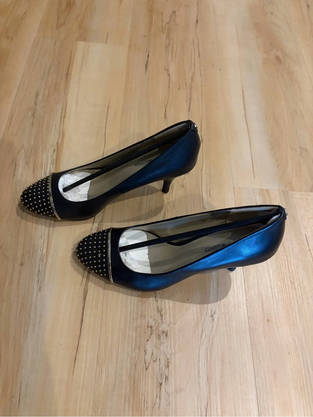 Black Studded Pointed Toe Women’s Heels